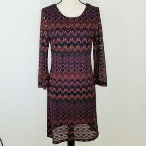 STUDIO ONE Red/Orange/Blue/Green Sparkly Dress, 10